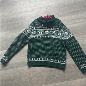 Tahari Kids Green Patterned Sweater